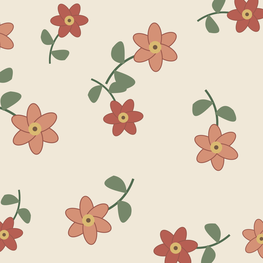 Floral pattern: Original, repeated 3 by 3
